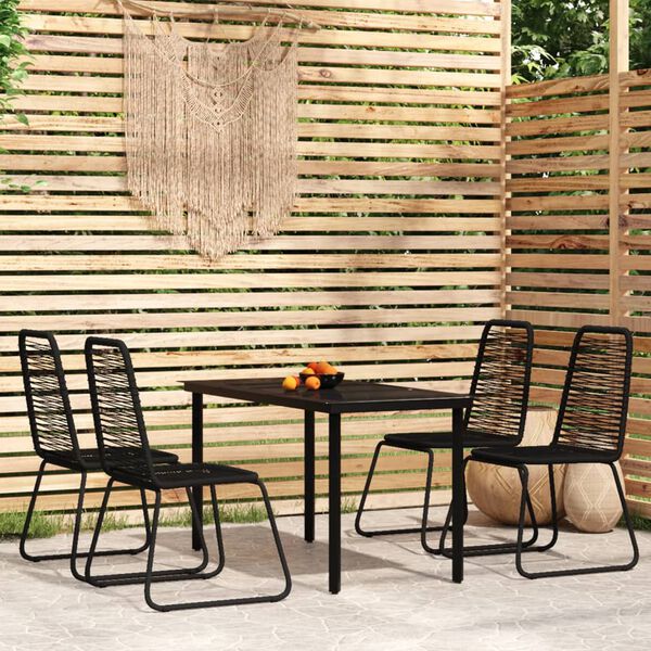 vidaXL Garden Dining Set Black