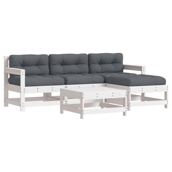 vidaXL Garden Lounge Set White, Anthracite