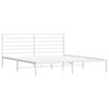 vidaXL Bed Frame White Powder-Coated Steel 78.7 x 78.7 in Bed Frame