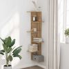 vidaXL Wall Corner Shelf Artisian Oak 14.4x14.4x55.1" Engineered Wood