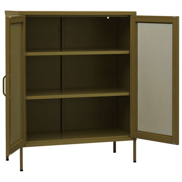 vidaXL Storage Cabinet Olive Green 31.5"x13.8"x40" Steel