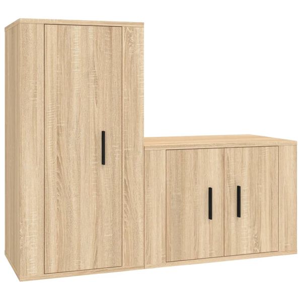 vidaXL TV Cabinet Set Set of 2 Sonoma Oak Engineered wood Medium