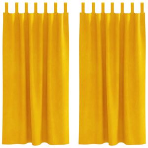 vidaXL Blackout Curtains 2 pcs Mustard Yellow 55.12 x 68.90 in Velvet