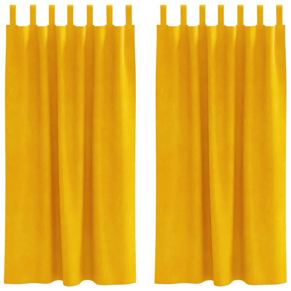 vidaXL Blackout Curtains 2 pcs Mustard Yellow 55.12 x 68.90 in Velvet