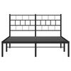 vidaXL Metal Bed Frame Black Powder-Coated Steel King Metal Bed Frame