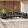 vidaXL Garden Lounge Set Black Solid pinewood, fabric (100% polyester)
