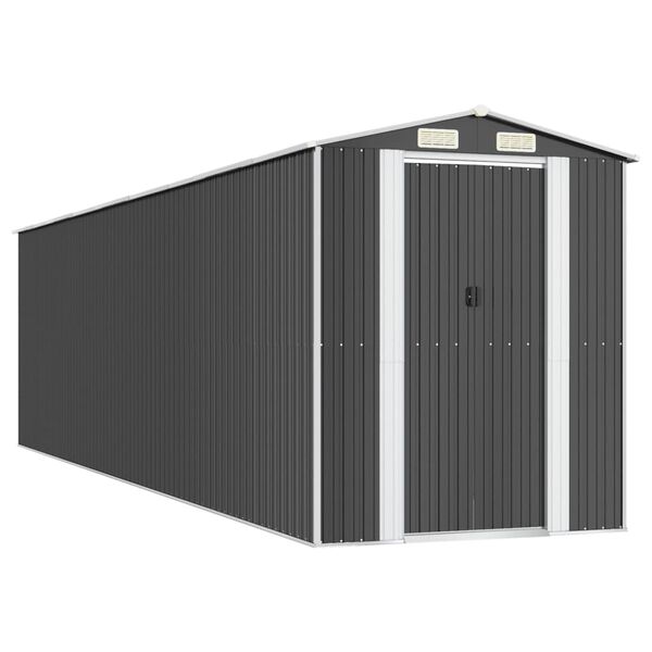 vidaXL Garden Shed Anthracite Galvanized Steel Large Garden Shed