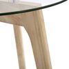 vidaXL Side Table Clear top, Brown legs Sturdy tempered glass top, Oak legs