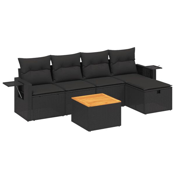 vidaXL Garden Sofa Set Black