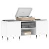 vidaXL Record Cabinet White Engineered wood, iron Medium Record Cabinet