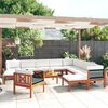 vidaXL Garden Lounge Set Cream Solid Acacia Wood Medium Durable