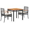vidaXL Garden Dining Set Black, Cream White