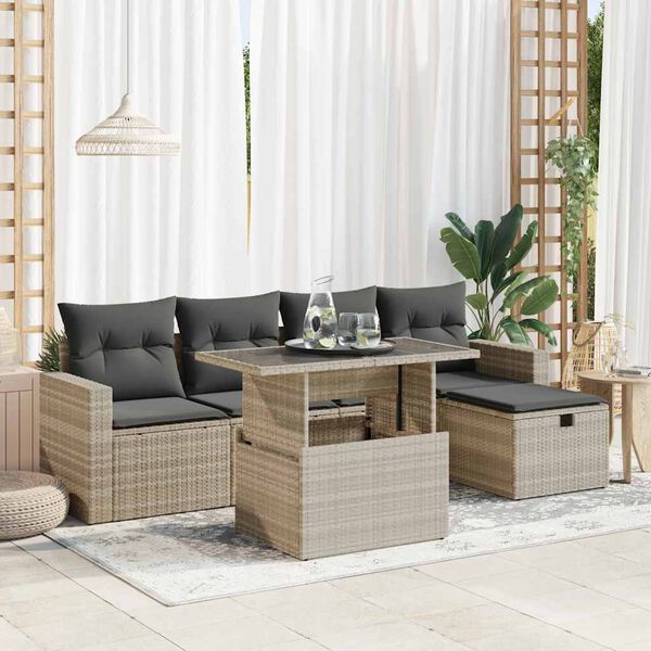 vidaXL Garden Sofa Set Light grey