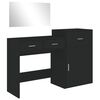vidaXL Dressing Table Set Black Engineered wood, glass Medium