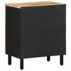 vidaXL Bedside Cabinet Black Solid Rough Mango Wood, Iron Small