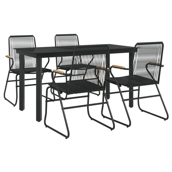 vidaXL Garden Dining Set Black