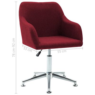 vidaXL Swivel Dining Chairs 2 pcs Wine Red Fabric