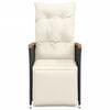 vidaXL Reclining Garden Chair Set of 2 Black, Cream White