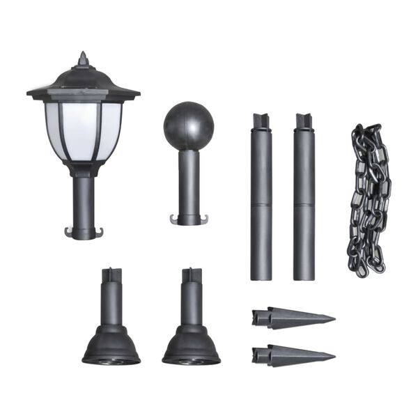 vidaXL Garden Lamp Set of 4 Black, Cool White Tough plastic, PP material