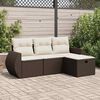 vidaXL Garden Sofa Set Brown, Cream White