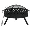 vidaXL Fire Pit with Poker 22.8 " XXL Steel