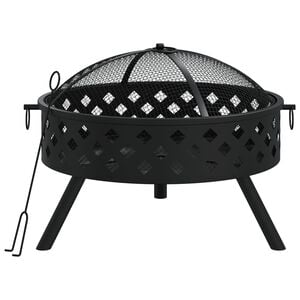 vidaXL Fire Pit with Poker 22.8 " XXL Steel