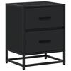 vidaXL Bedside Cabinet Set of 2 Black Engineered wood, steel Medium