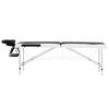 vidaXL 2-Zone Foldable Massage Table Aluminum Black and White