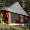 vidaXL Family Tipi Tent Folding Grey and Orange 404 x 370 x 270 cm