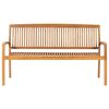 vidaXL Garden Bench Teak Fine sanded teak hardwood 62.6 in Stackable