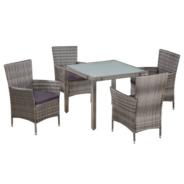 vidaXL Garden Table And Chair Gray, Dark Gray