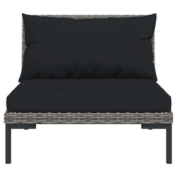 vidaXL Garden Lounge Set Dark grey, Black