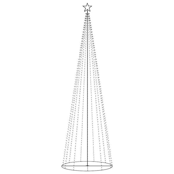 vidaXL Christmas Cone Tree Warm white Powder-coated steel, copper, PVC