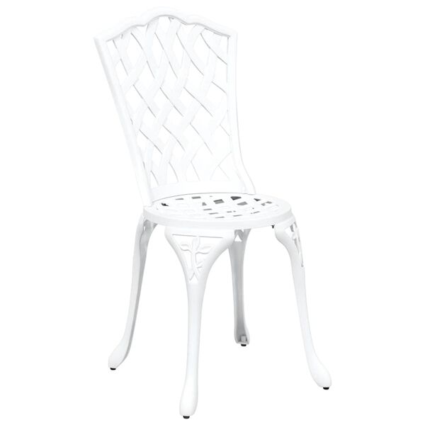vidaXL Garden Bistro Set 3 pcs White Aluminium