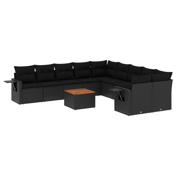 vidaXL Garden Sofa Set Black