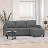 vidaXL 3-Seater Sofa with Footstool Dark Gray