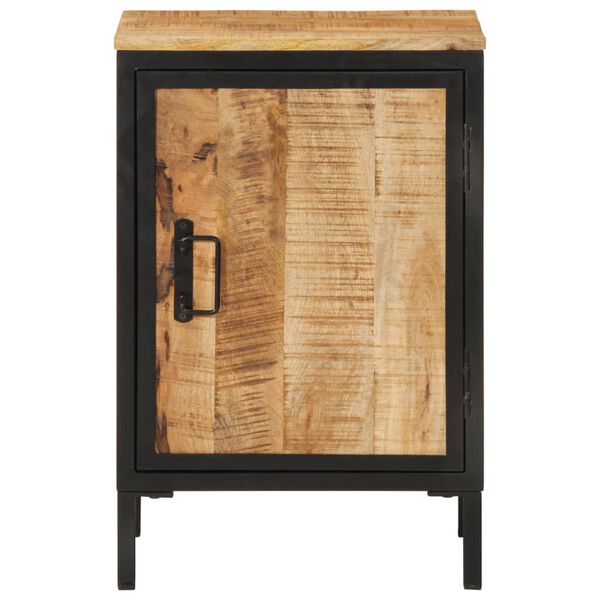 vidaXL Bathroom Cabinet Natural Wood and Black Solid mango wood and iron