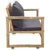 vidaXL Garden Bench Dark grey, Natural bamboo