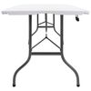 vidaXL Garden Table White and Black HDPE and Steel