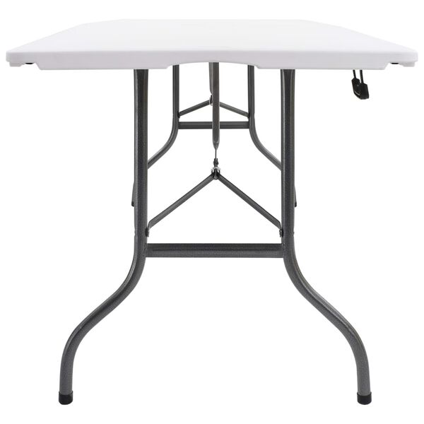 vidaXL Garden Table White and Black HDPE and Steel