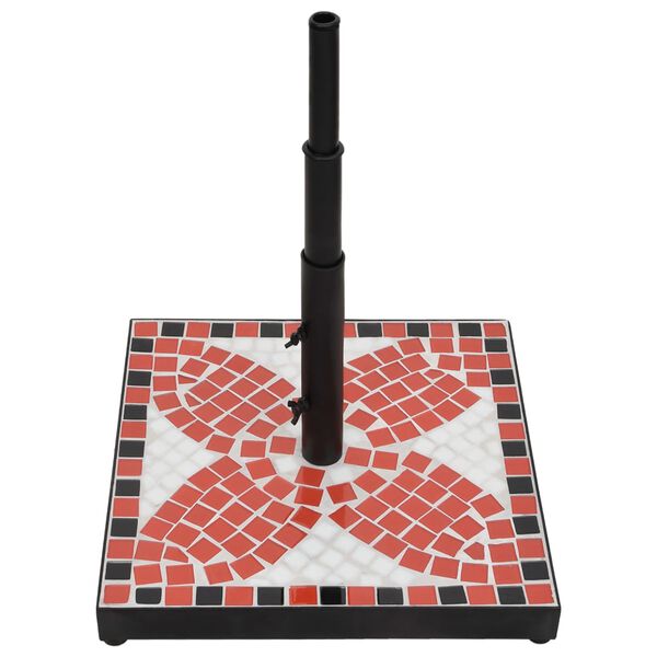 vidaXL Parasol Base Terracotta and White Powder-coated iron, Ceramic Large
