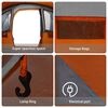 vidaXL Family Tent Grey and Orange 226.77 x 127.95 x 83.86 in