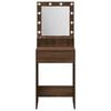 vidaXL Dressing Table with Shelf Brown Oak 19.69 x 16.14 x 53.15 in