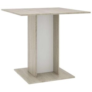 vidaXL Dining Table White and sonoma oak Engineered wood Medium Simple