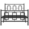 vidaXL Bed Frame Black Powder-coated steel Twin Bed Frame Rectangular