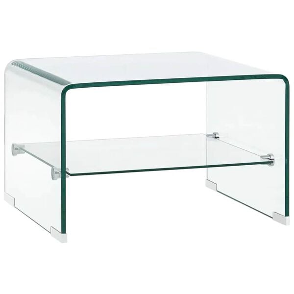 vidaXL Coffee Table Clear Tempered safety glass Compact Coffee Table