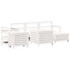 vidaXL Garden Sofa Set White Solid pine wood, Plywood slats 7 Piece