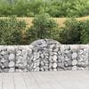vidaXL Gabion Basket Set of 3 Silver Galvanized iron