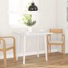 vidaXL Dining Table White Solid Wood Rubber