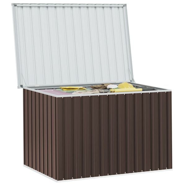 vidaXL Storage Box Brown Galvanized steel, plastic Large